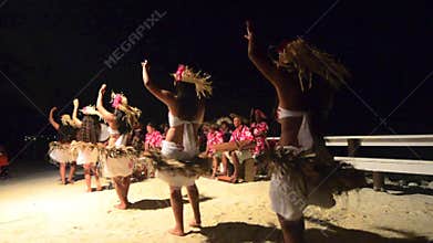 Polynesian Pacific Island Tahitian female dancers