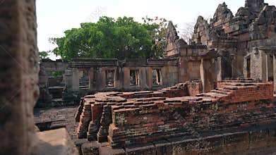 Ancient Muang Tam Temple Ruins Near Phanom Rung Historical Park Thailand,
