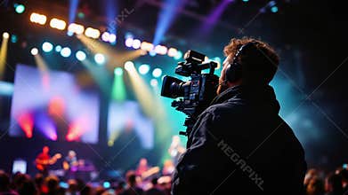 Live Music Event: Videographer Capturing Performance on Stage