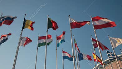 European Union countries flags