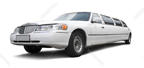 Long white limousine