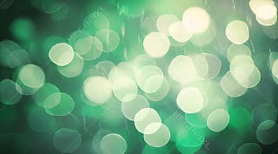 Dreamy green background with bokeh effect, calm and creative movement cycle for meditative content.