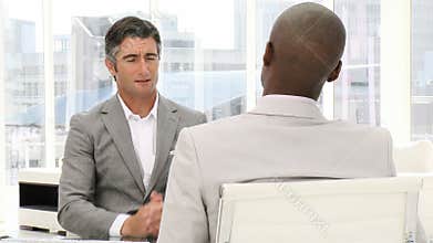 Businessman at a job interview