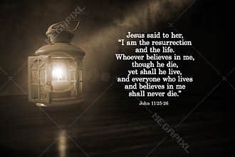 Bible verse John 11:25 - Jesus said to her, I am the resurrection and the life. The one who believes in me will live.
