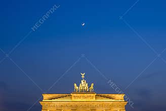 Moon over Brandeburg Gate, Berlin