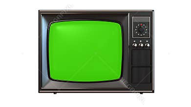 Old tv with turning channels