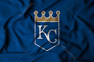 flag with the logo of the MLB Kansas City Royals baseball team
