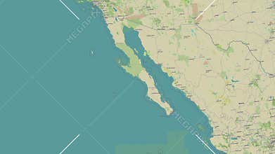Isla Ana Island in the North Pacific Ocean. OSM map. Slide