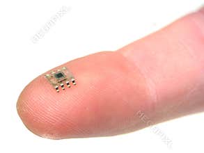 Microchip on a fingertip