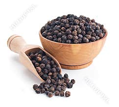 Black pepper isolated on white