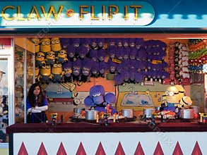 County fair game booth claw and flip it