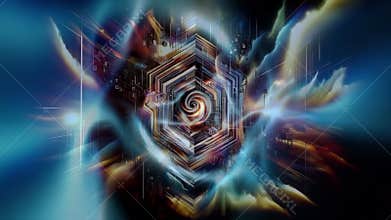 Quantum physics transcends into art, concept.