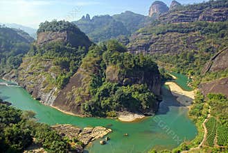 Canyon in Wuyishan Mountain, Fujian province, China