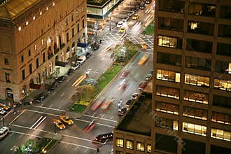 New York City streets at night