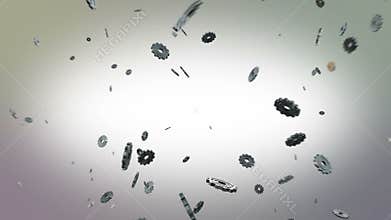 Mechanical clockwork brain with lightbulb moment o