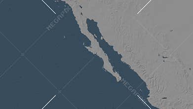 Isla Ana Island in the North Pacific Ocean. Steel Blue map. Slide