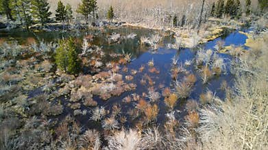Aerial view of Eastern Sierra mountains near Bishop California