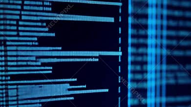 Abstract data code lines, digital information and technology stock footage Generative AI