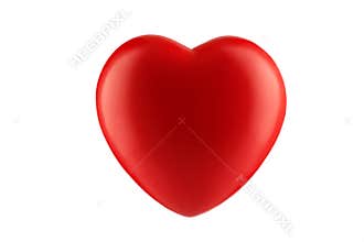 Red heart isolated on white