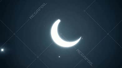 A black and white image of a glowing sign that says Ramadan Sale