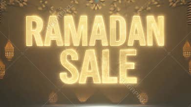 A gold font with the word Ramadan Sale written in it