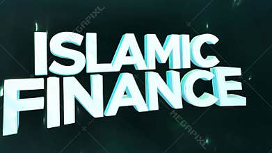 The image is of a white logo with the word Islamic Finance written in pink. The