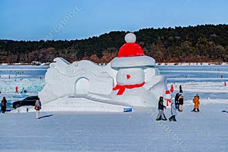 Snowman at Jingyuetan, Changchun, China