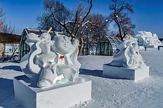 Snowman at Jingyuetan, Changchun, China