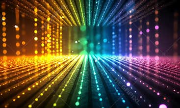 Colorful, sparkling, digital stage