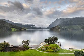 A quiet, cloudy morning in Hardanger Fjord