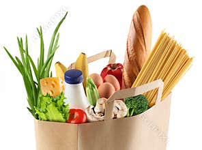 Paper bag with food.