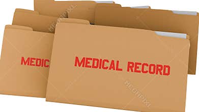Medical record folders in the white background