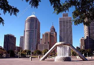 Downtown Detroit Cityscape