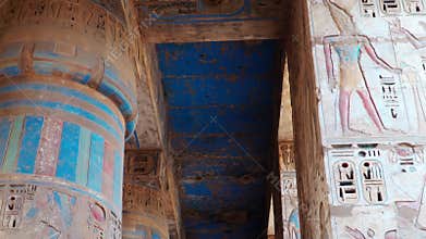 Temple of Medinet Habu. Egypt, Luxor. The Mortuary Temple of Ramesses III at Medinet Habu is an important New Kingdom