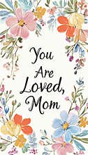 Elegant Mother's Day Card with Pastel Floral Borders and Heartfelt Message