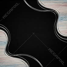 Geometric Wood and Metal Frame on Black
