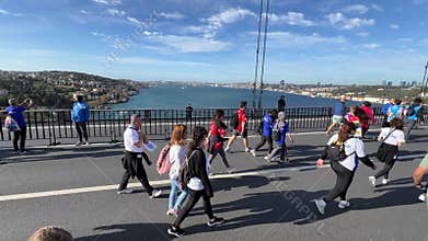Athletes running in 45. Istanbul marathon