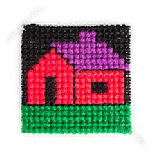 Embroidery frame sheet - house cartoon