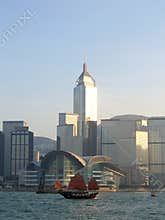 Sailing Ship & Hong Kong Convention and Exhibition Center