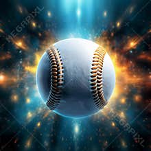 Baseball ball close up. Image for a promotional post on social media about a sporting event, game day, sports betting or