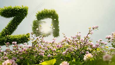 A large sign with pink and white flowers and the word \"Zahra\" written in a cursive style