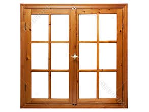 Wooden window isolated