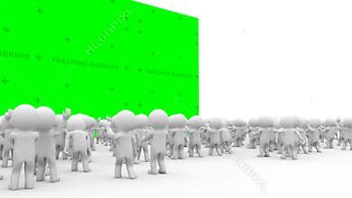 3d Cartoon crowd people applause