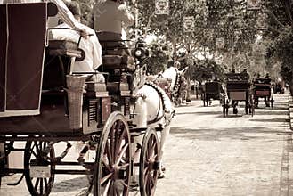Carriages at the Seville's April Fair