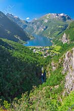 View to Geiranger fjord and eagle road, Norway