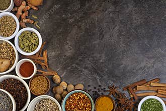 Spices used in Cooking - Space for text