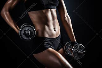 Fitness with dumbbells