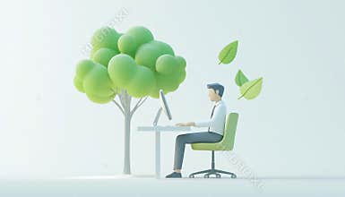 Analysis Of Investment Esg By A Businessman Using Computer For Environmental Social Governance