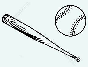 Baseball and baseball bat