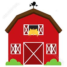 Cute Red Vector Barn